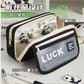 Flip-Top Pencil Case Ins Style High School Student New Style Pencil Case for Girls Male Large Capacity Stain-Resistant Simple Stationery Box