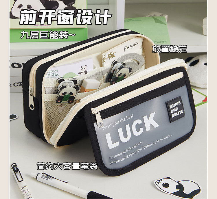 Flip-Top Pencil Case Ins Style High School Student New Style Pencil Case for Girls Male Large Capacity Stain-Resistant Simple Stationery Box