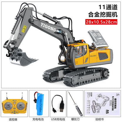 Children's remote control dump truck toy boy dump truck model excavator engineering transporter truck alloy excavator
