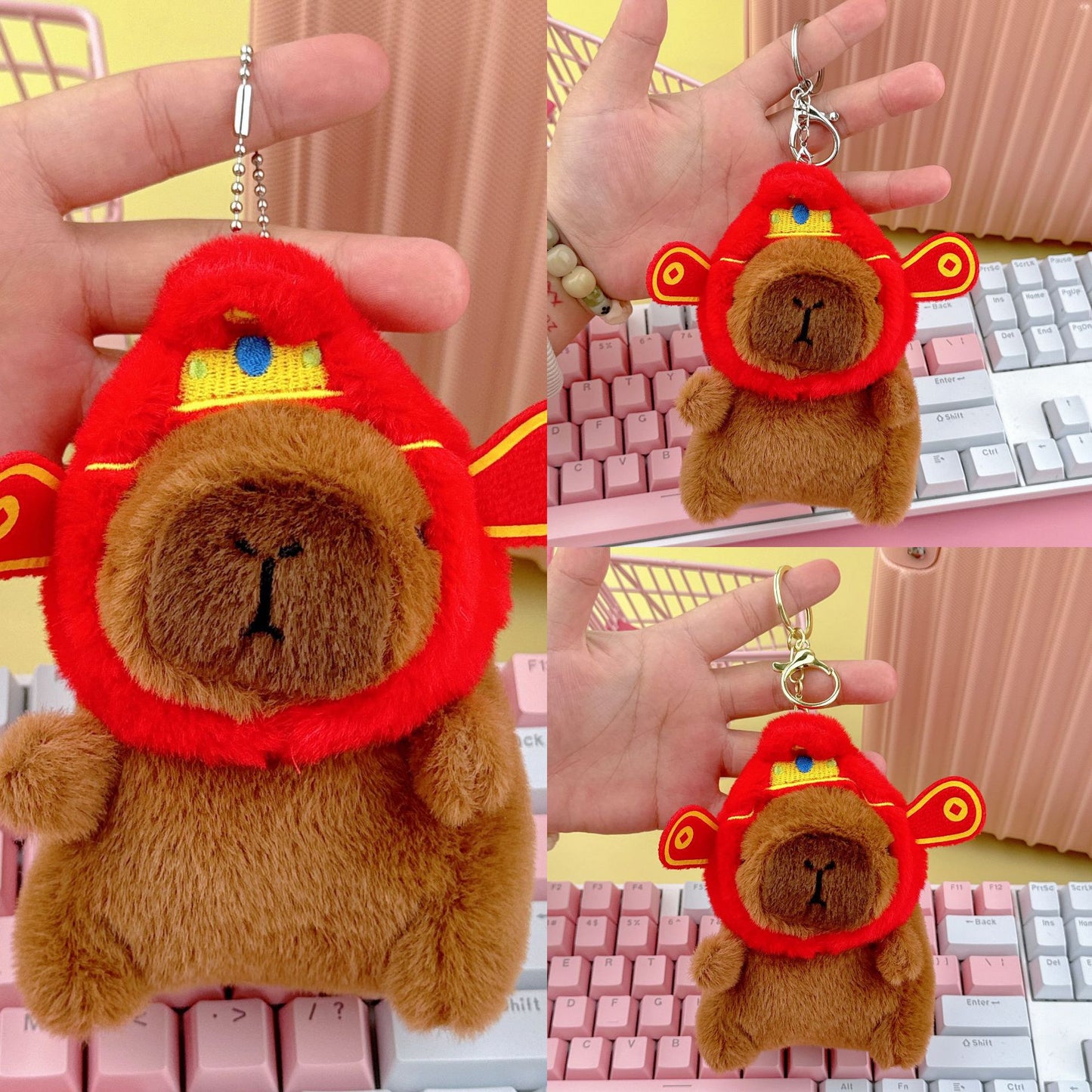 Cross-Border Capybara Mascot Backpack Small Pendant Keychain Chinese Style Zodiac Pendant Couple Ugly Doll