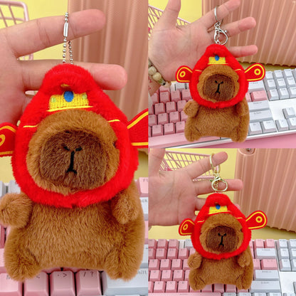 Cross-Border Capybara Mascot Backpack Small Pendant Keychain Chinese Style Zodiac Pendant Couple Ugly Doll
