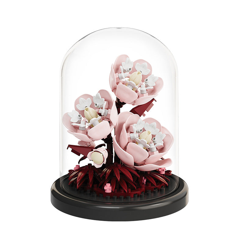 [wholesale generation] simulation of eternal flowers lily rose blocks compatible with Lego toy ornaments Valentine's Day gift