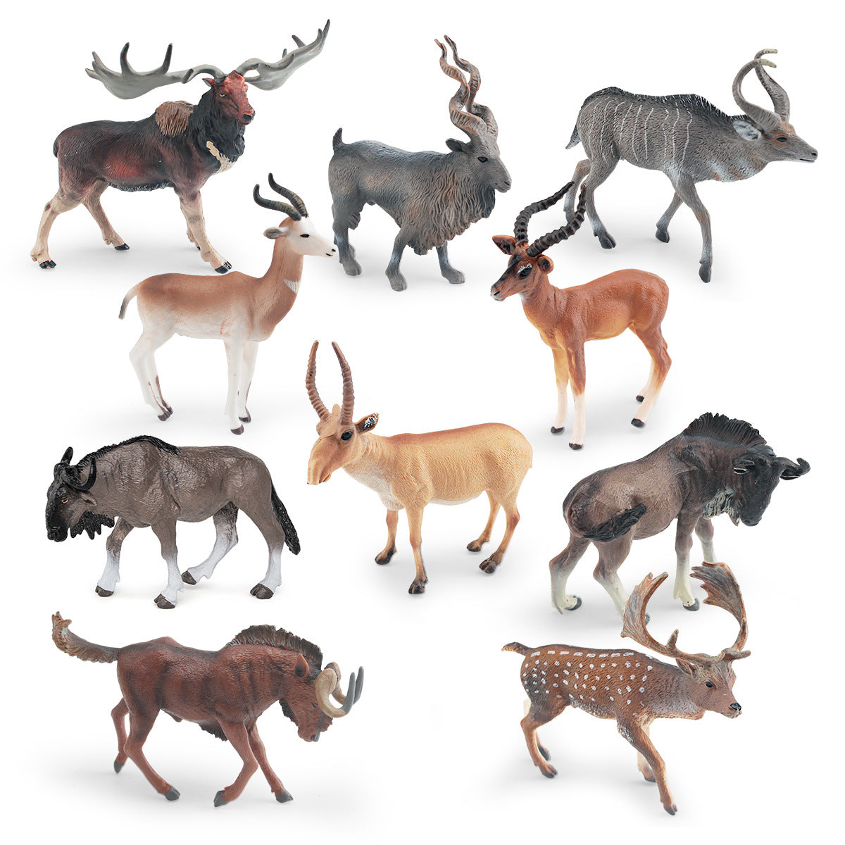 Cross-border simulation wild animal model Horn horse Antelope Mountain Antelope twist angle goat male deer desktop decoration ornaments