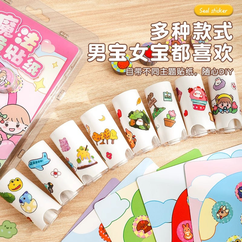 Magic Seal Sticker Award Cartoon Sticker Book DIY Hand Account Girl Boy Award Stamp This Baby Seal