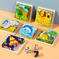 New 3D Stereo Six-Sided Painting 12-Piece Wooden Puzzle Building Blocks 3-6-7-Year-Old Kidsren's Kindergarten Educational Toys