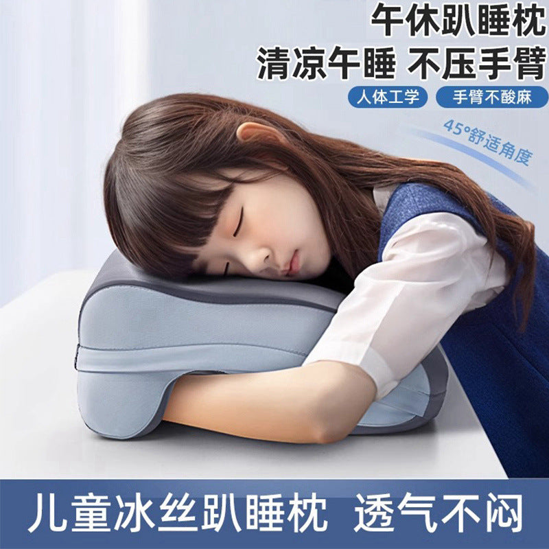 Memory Foam Nap Pillow for Primary School Students, Summer Nap Pillow, Office Desk Removable and Washable Pillow