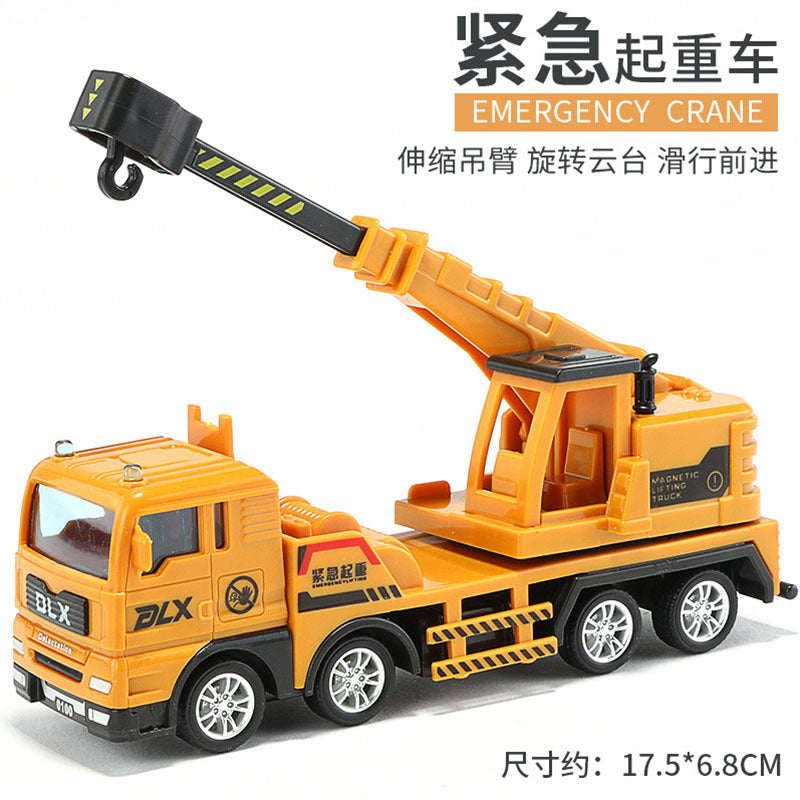 Delixin Kidsren's Rescue Trailer Artificial Flatbed Transporter Car Baby Educational Model Boy Toy Car