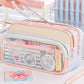 Large and Small Color Matching O00 Pencil Bag Transparent Large Capacity Stationery Bag Creative Multifunctional Stationery Bag Ins Japanese Style High Value