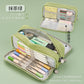 Oxford Cloth Double-Open Pencil Case, Large Capacity Stationery Box, Thickened, Wear-Resistant, Waterproof Pencil Bag for Students, Suitable for Middle and High School Students