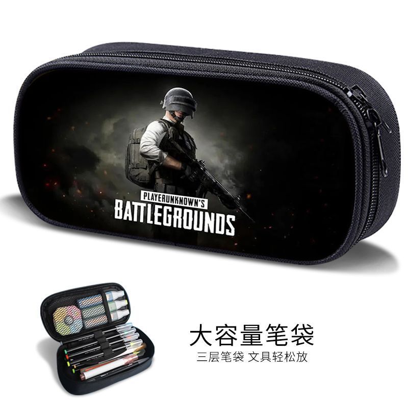 Sand Sculpture Pencil Bag for Boys, Multifunctional Stationery Box for Primary and Secondary School Students, Pubg Game Stationery Bag, Kidsren's Trendyy Pencil Bag