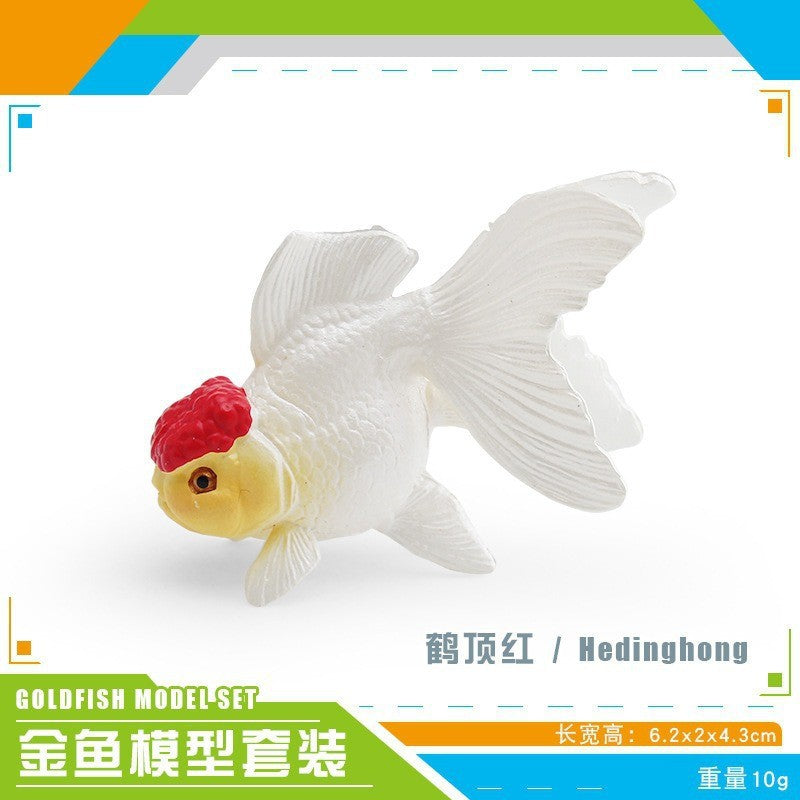 Cross-border export simulation ornamental fish with base model mini goldfish Koi set Marine static ornaments toy