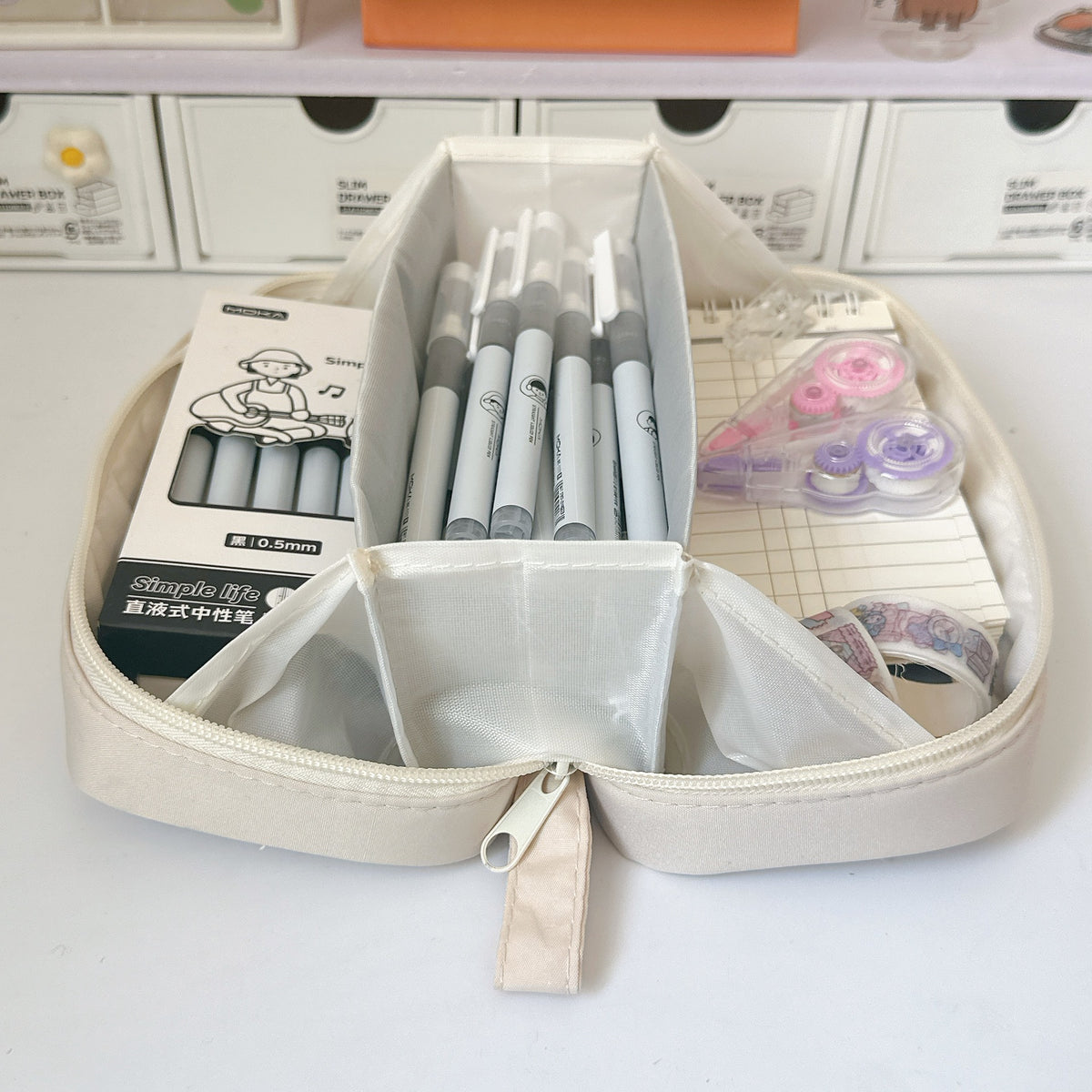 New Volcano Pencil Bag Large Capacity High Color Value Stationery Box for Men and Women Students 2025 Super Fire Pencil Case Storage Bag