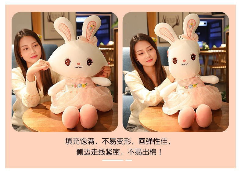 Rabbit Doll Plush Toy Cute Birthday Gift Girl's Pillow Soothing White Rabbit Doll Children's Doll