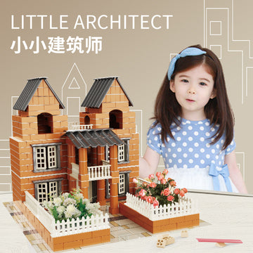 Cross-border New Products Mason Brick Building Mini Brick Hand-assembled Building House Villa Model Toys