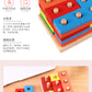 Cross-Border Popular Children's Early Education Educational Geometric Set Column Shape Matching Toys Tetris Enlightenment Wooden Building Blocks