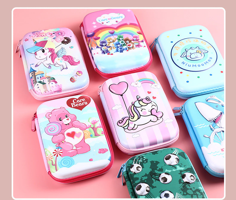 3D New Cute Eva Stationery Box Children's Multifunctional Large Capacity Pencil Bag Student Portable Square Pencil Box