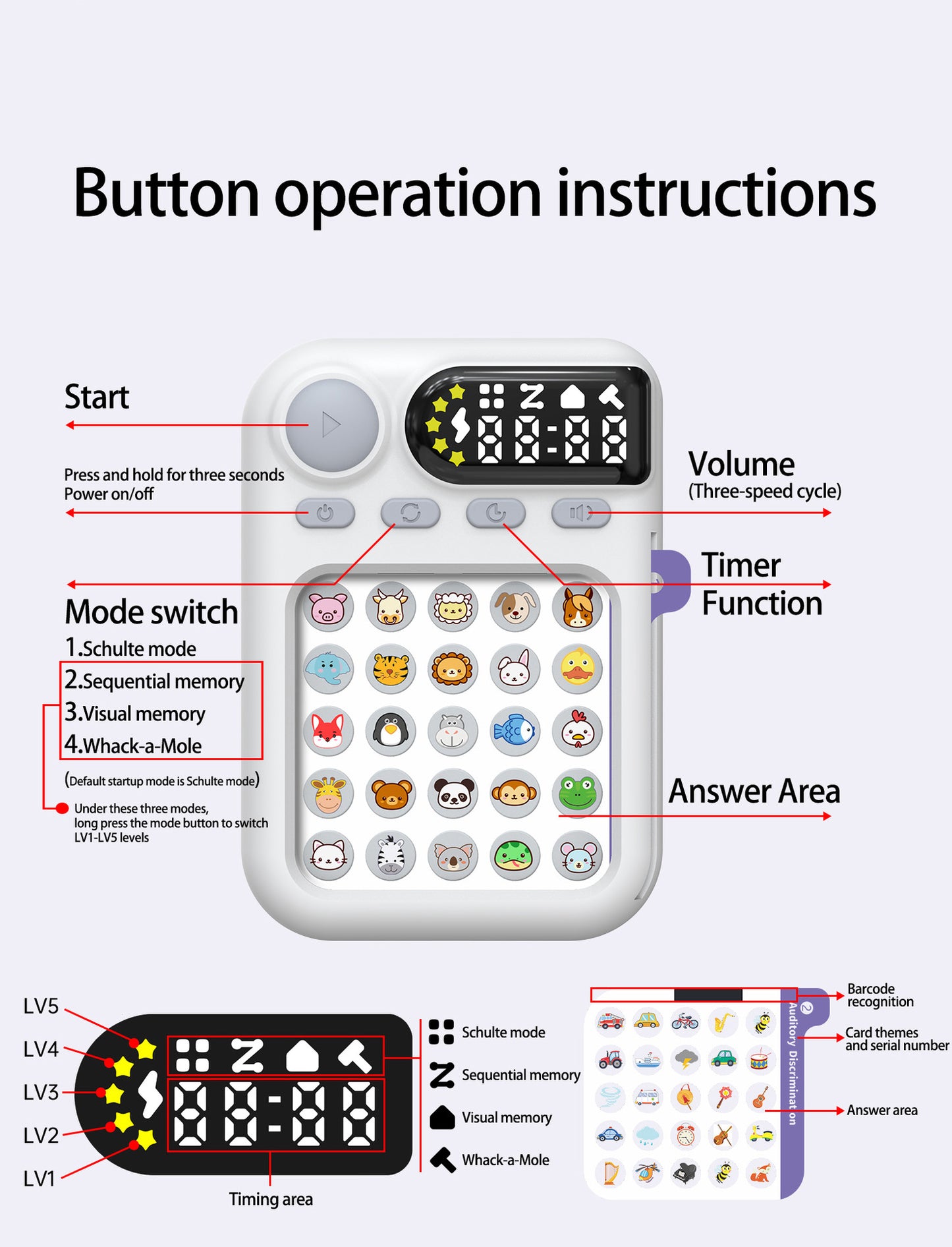 English version of Schulte tablet computer concentration training machine children's early education puzzle visual hearing students focus