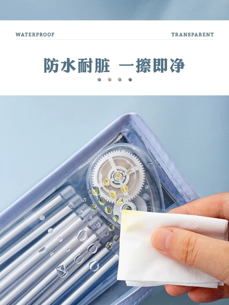 Transparent Pencil Case for Exams, Simple Pencil Bag for High School Students, Large Capacity Pvc Pencil Case in Stock