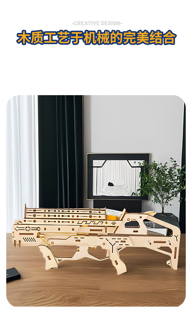 Wooden Rubber Tendon Gun Educational Toys Assembled 3d Puzzle Model Wooden Blocks Desert Eagle CSgo Game Same