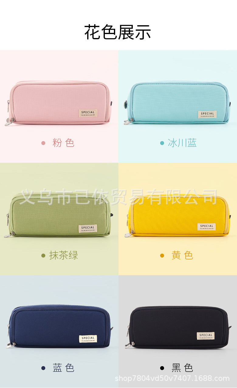 Oxford Cloth Pencil Case with Large Capacity and Multi-Layer Design, Stationery Box for Primary and Secondary School Students, High Aesthetic Value, Simple and Waterproof, Direct from the Source Factory