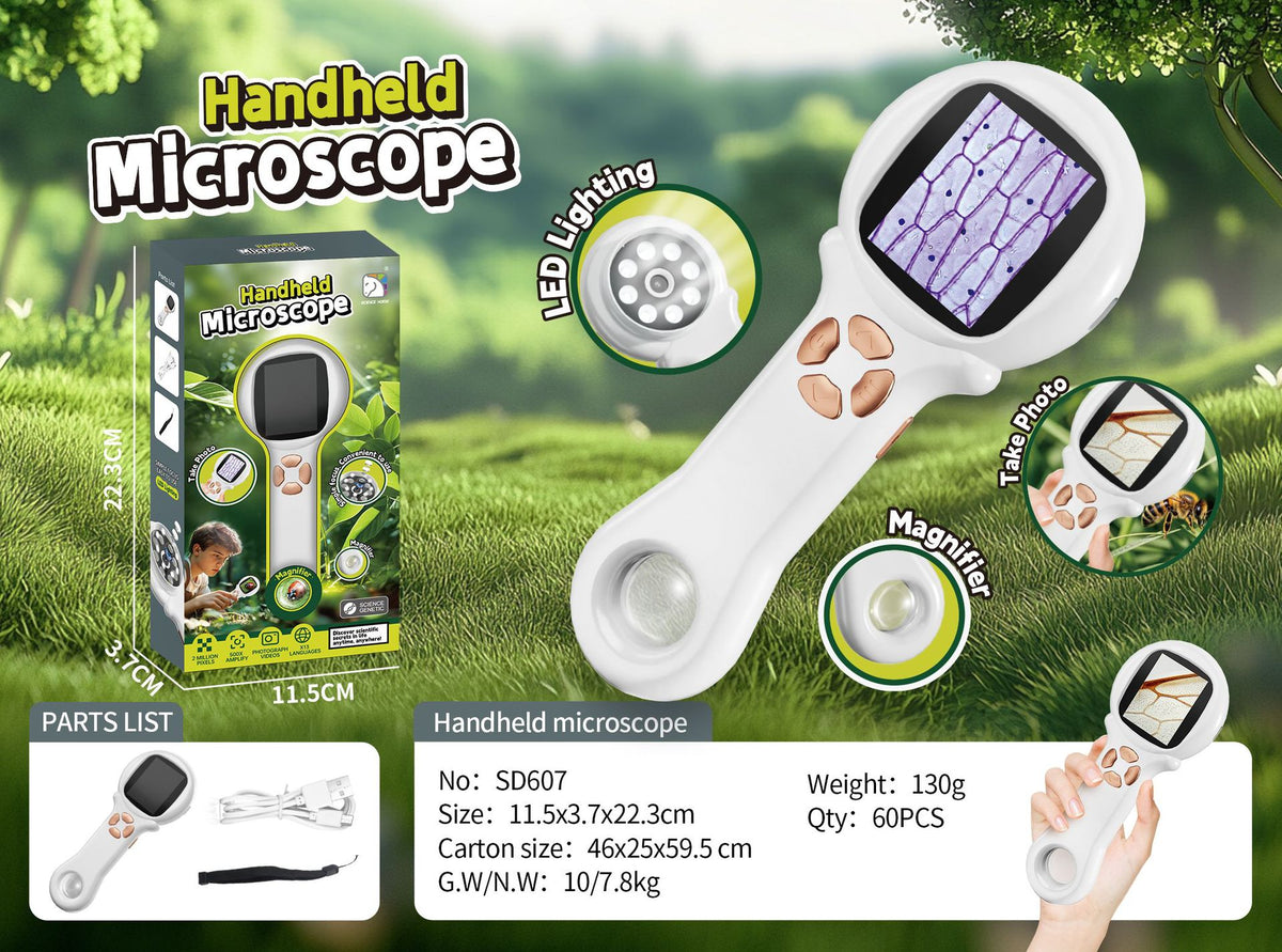 Cross-border Children's Microscope Can See Bacteria Primary and Secondary School Students Gifts Handheld Portable Outdoor Observation Toys