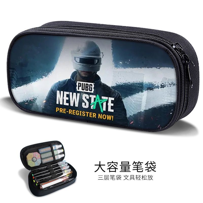 Sand Sculpture Pencil Bag for Boys, Multifunctional Stationery Box for Primary and Secondary School Students, Pubg Game Stationery Bag, Kidsren's Trendyy Pencil Bag