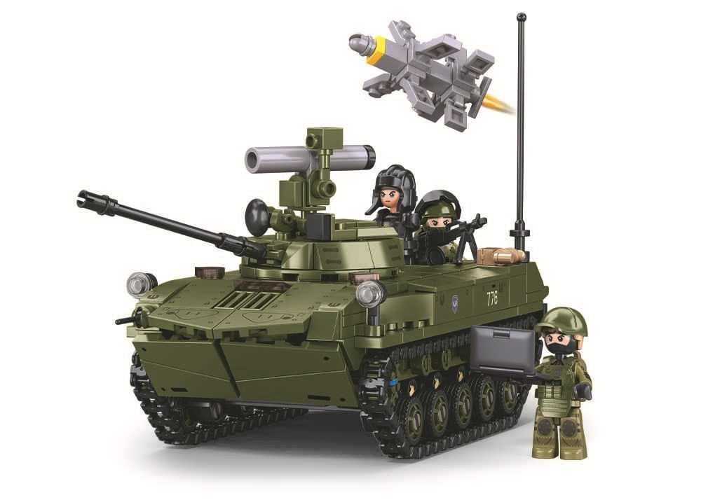 Little Luban B1251Btr80As Infantry Fighting Vehicle Building Blocks Military Tank Model Educational Assembly Toy Cross-Border Male
