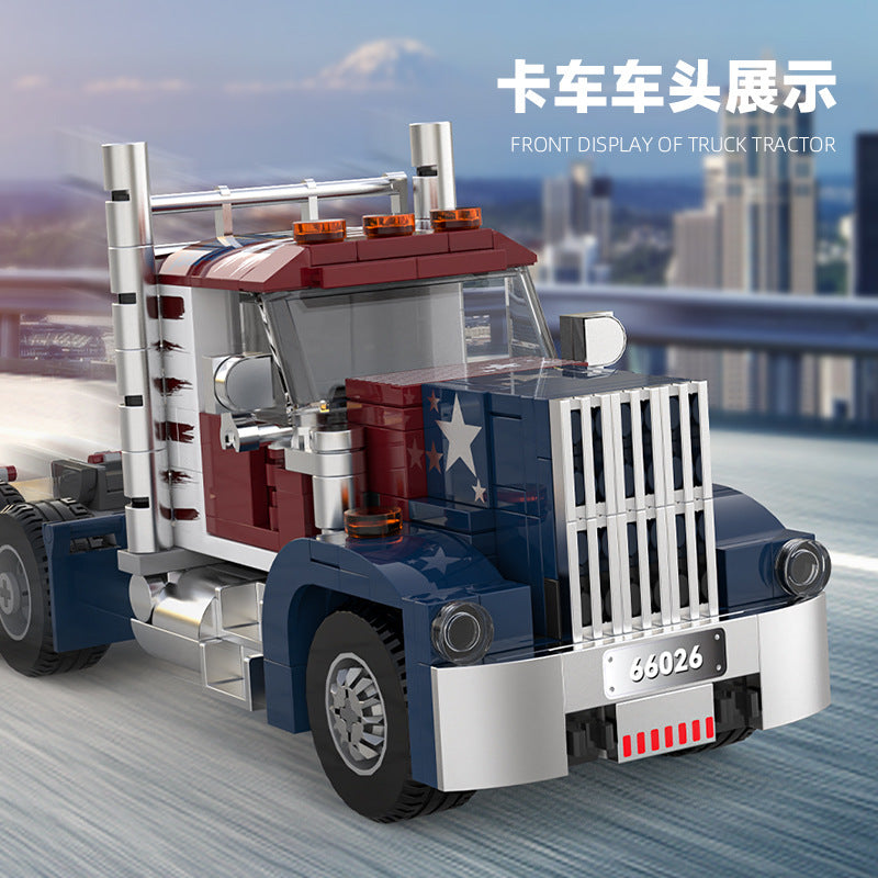 Cross-border engineering series truck city bus transport vehicle combined with small particle building blocks children's educational enlightenment toys