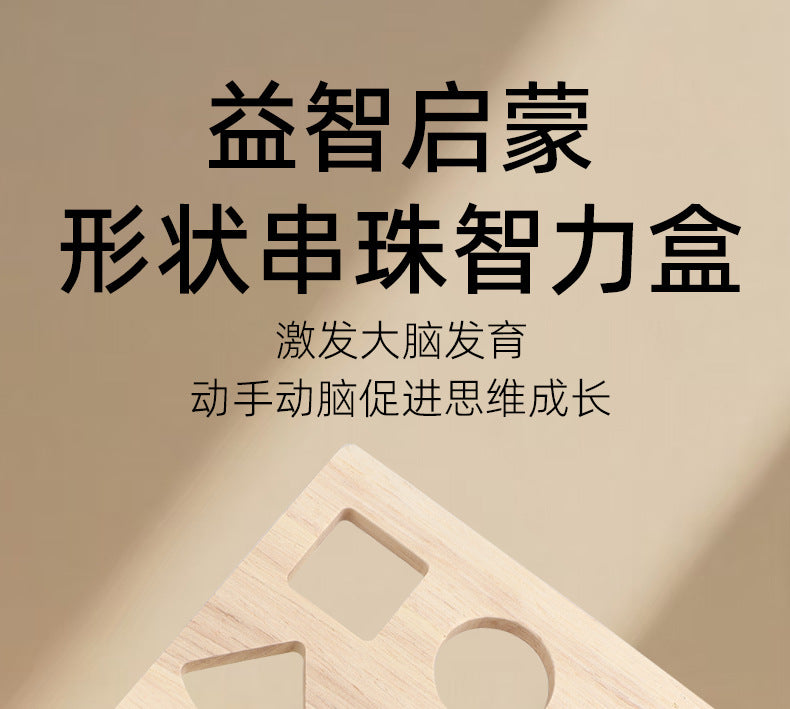 Montessori Early Education Large Particle Beaded Geometric Shape Matching Building Block Box Color Cognitive Teaching Aids Kidsren's Educational Toys