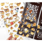 Infeel.Mepet White Card Scenery Stickers, Vintage Item Restorer, Miniature Stereo Chinese-Style Fun Stickers