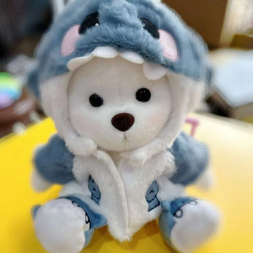 Popular 30cm Shark Bear Cross-Dressing Doll Hooded Plush Cross-Dressing Doll Lina Bear Clothes Can Be Removed