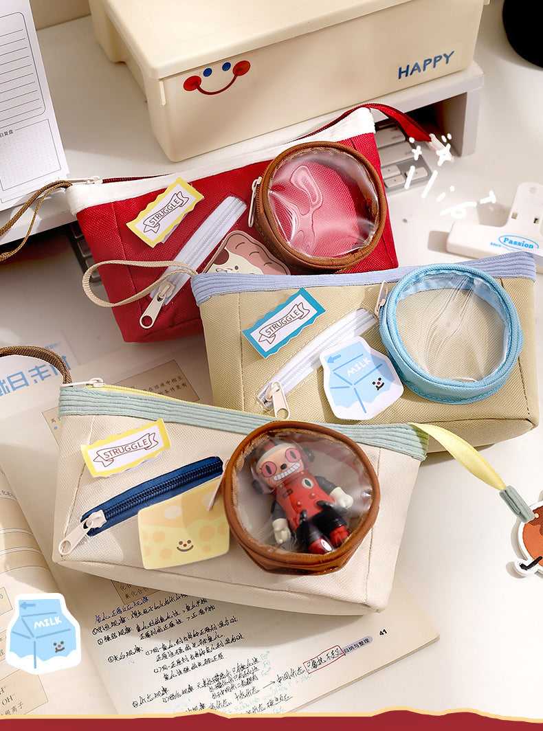 Cute Food Pain Bag Pencil Case Ins Style Book Junior High School Student Stationery High-Looking Large-Capacity Pencil Case Pencil Case