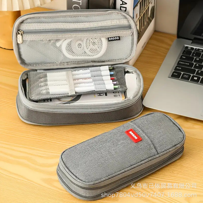 Oxford Cloth Large-Capacity Double-Zipper Multi-Layer Pencil Case Multi-Functional Stationery Box for Primary and Secondary School Students in the Back-To-School Season Wholesale from Manufacturers