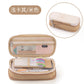in stock Multi-layer Canvas Retractable Pencil Case Korean Simple High School Student Macaron Color-block Variable Large Capacity Pencil Case