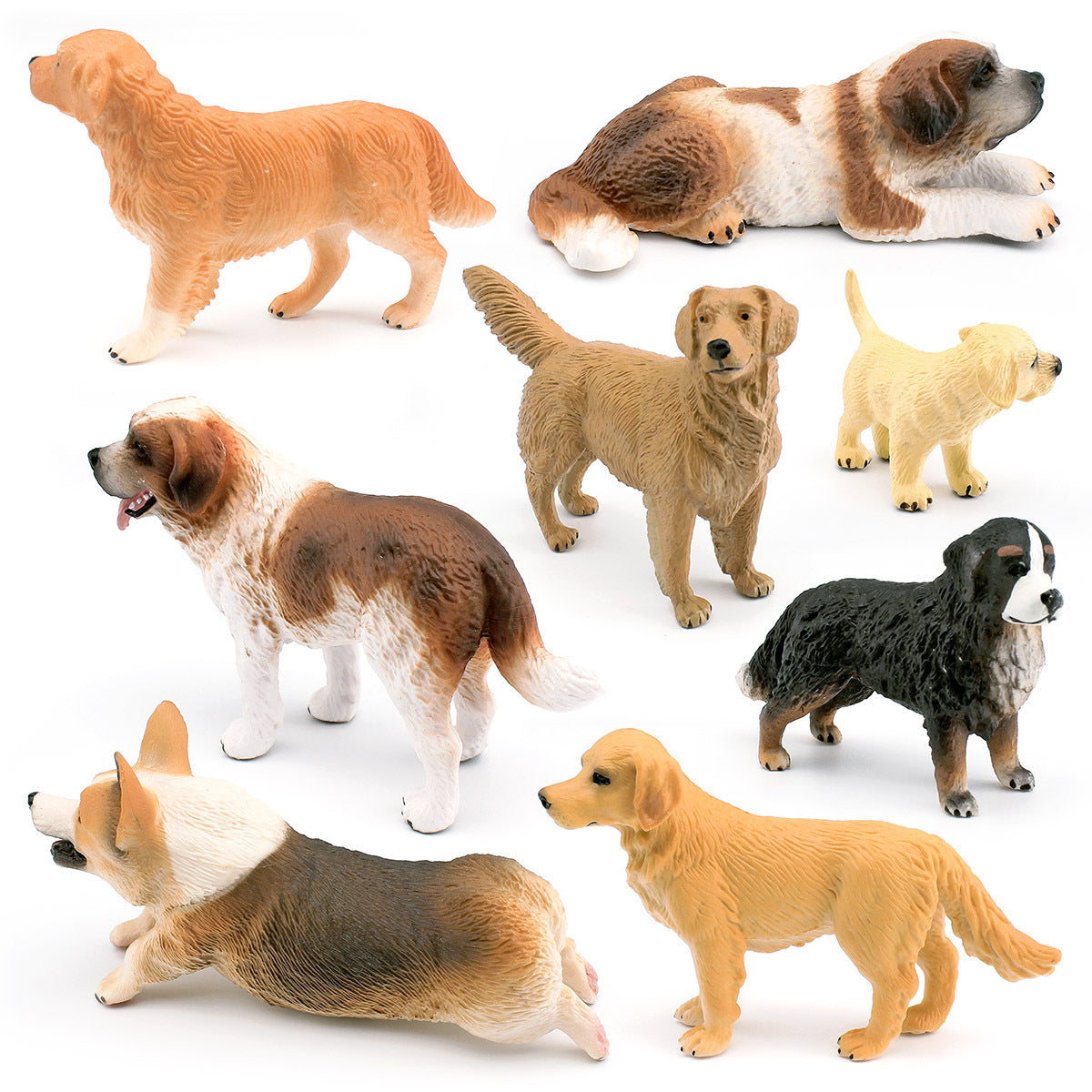 Cross-border Simulation Dog Model Golden Retriever Bona Mountain Dog St. Bernard Short-legged Corgi Desktop Static Ornaments