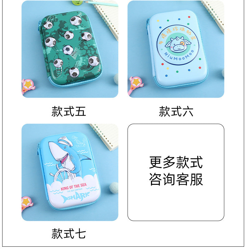 3D New Cute Eva Stationery Box Children's Multifunctional Large Capacity Pencil Bag Student Portable Square Pencil Box