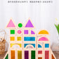 Children's 2025 New Toys Kindergarten Acrylic Building Blocks Wooden Rainbow Kaleidoscope Montessori Building Blocks Small Gifts