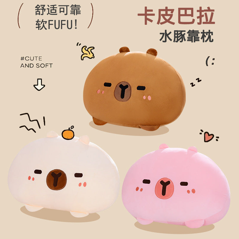 New Capibala Capybara Pillow Soft Cute Dumpling Cute Girl Sleeping Pillow Plush Toy Cross-Border