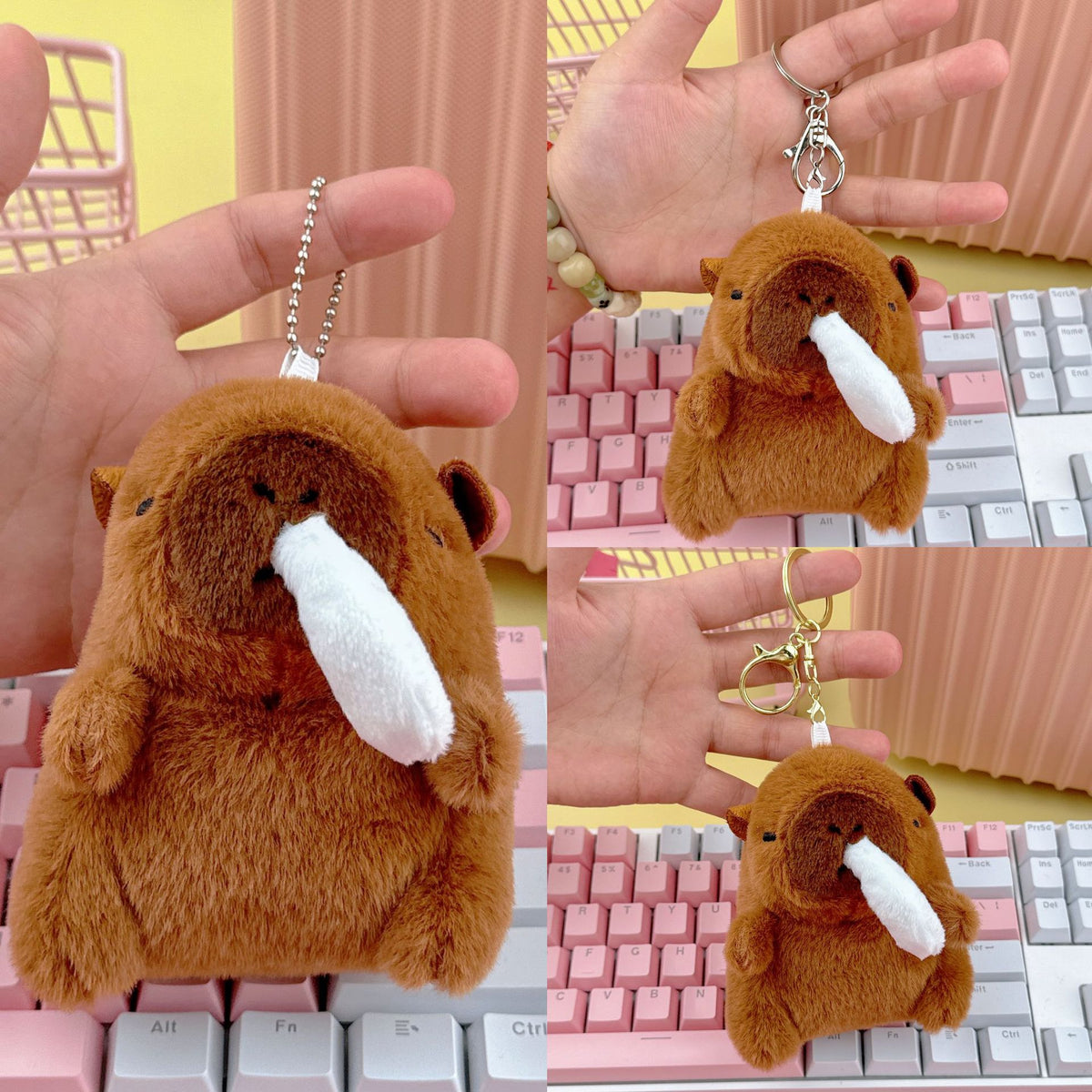 Cross-Border Capybara Mascot Backpack Small Pendant Keychain Chinese Style Zodiac Pendant Couple Ugly Doll