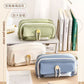 Button Pencil Bag with Good Looks for Girls, Large Capacity, Simple Ins Student Creative Canvas Stationery Bag, Pencil Stationery Box