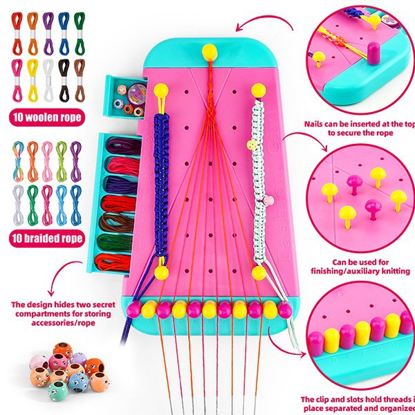 Amazon 2-in-1 Friendship Bracelet Knitting Toy, DIY Bracelet Making Set Beading Tools Creative