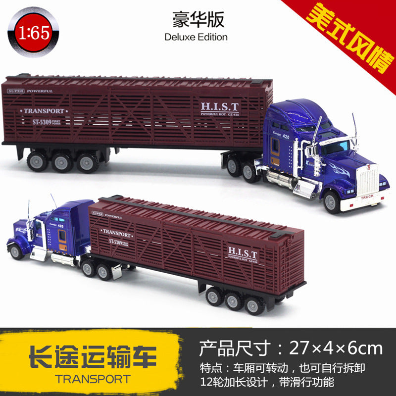 English packaging cross-border children alloy car vehicle trailer fire truck tank excavator pull back toy car