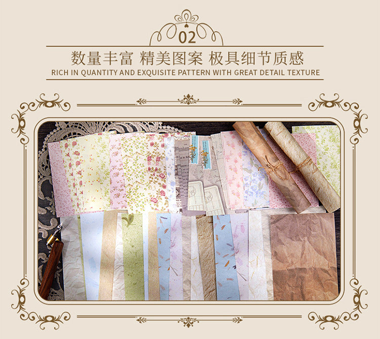Picking up Korean Material Paper Qingye Whispering Series ins Small Fresh Broken Flowers diy Hand Account Collage Background Material