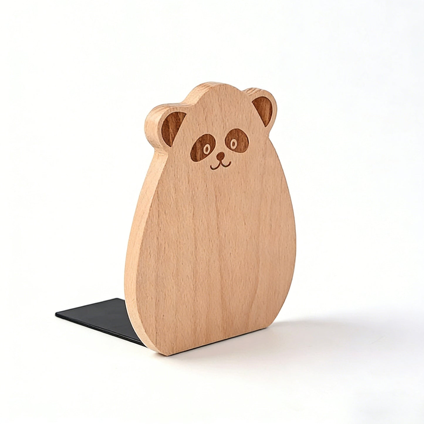 Japanese Style Simple Wooden Book Stand Creative Black Walnut Wood Thickened Bookshelf Bookend Student's Solid Wood Bookend Logo