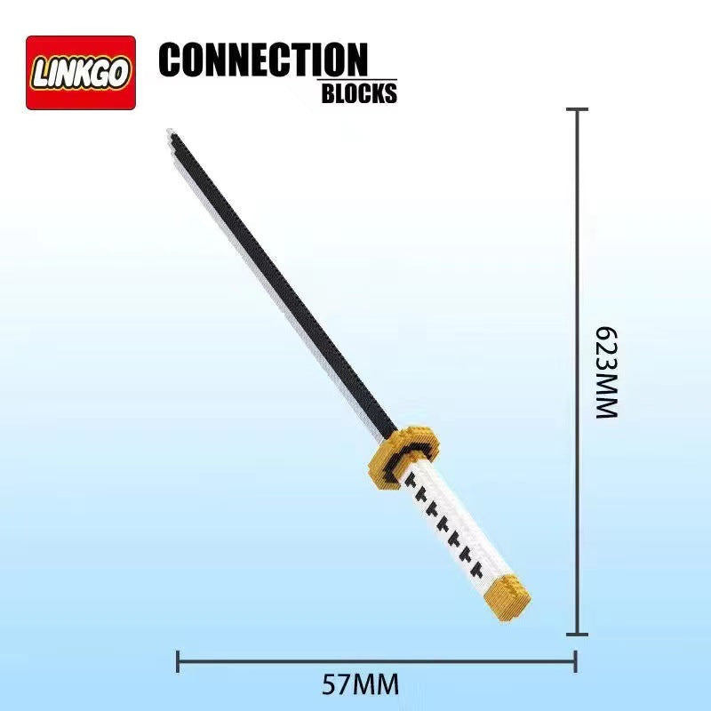 Compatible with Lego Bricks Sword Micro-Particle Weapon Knife Model with Sword Sheath Assembled Children's Educational Toys Wholesale Dropshipping