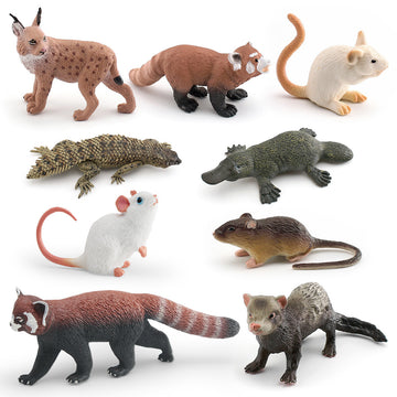 Cross-border simulation short tail bobcat panda mouse platypus ferret Thorn tail rock lizard wild animal model ornaments