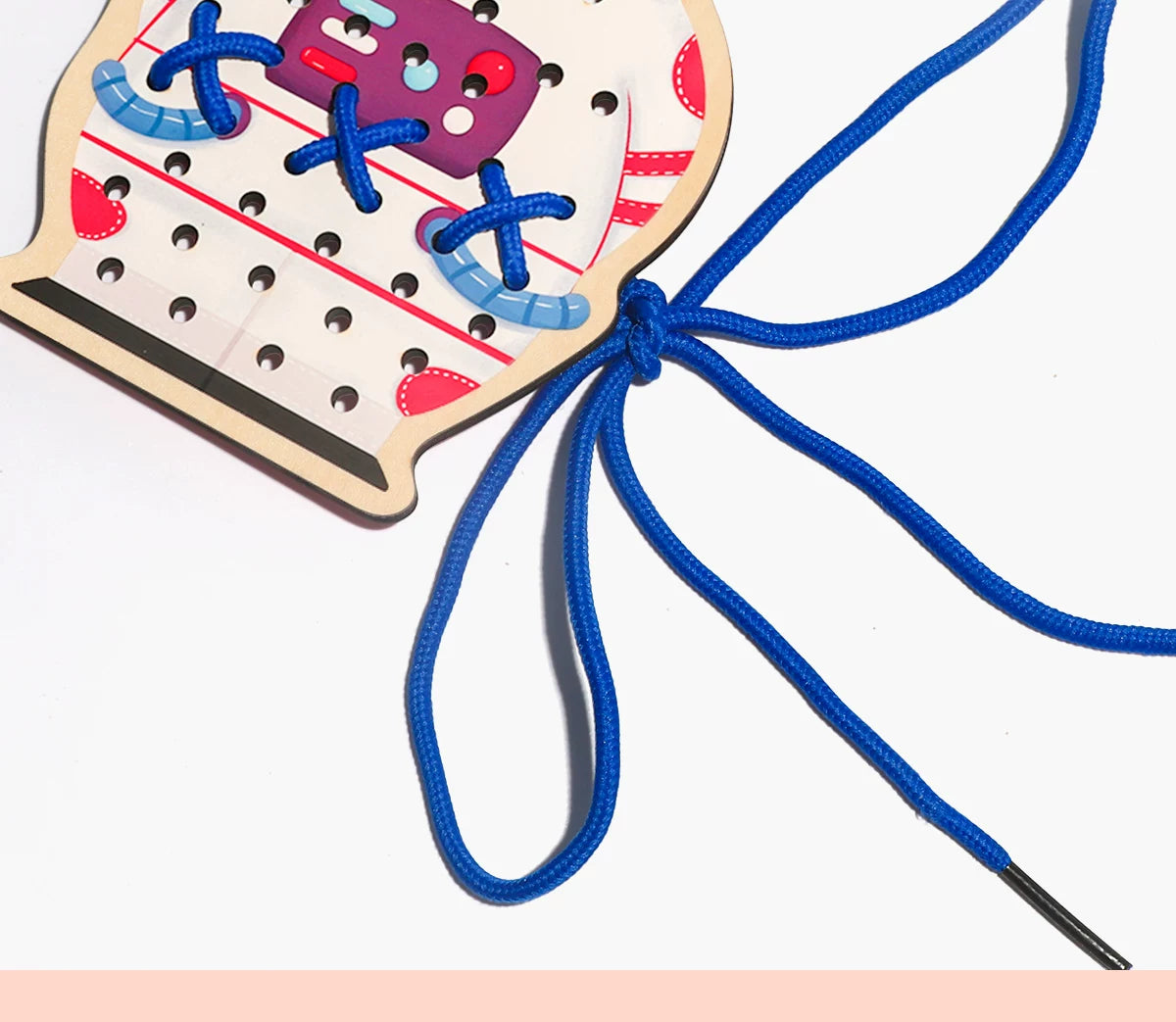 Children's Educational Threading Board, Threading Rope and Beads to Exercise Baby's Fine Finger Movement Toys, Montessori Early Education Teaching Aids