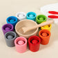 CPC Wooden Montessori Early Childhood Education Ball Ten Color Color Classification Cup Children Matching Game 10 Color Beaded Educational Toys