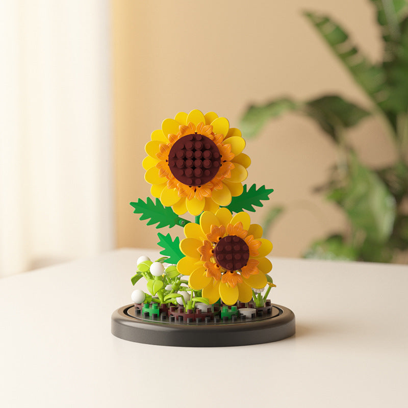 [wholesale generation] simulation of eternal flowers lily rose blocks compatible with Lego toy ornaments Valentine's Day gift