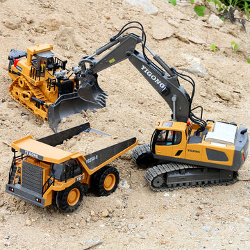Children's remote control dump truck toy boy dump truck model excavator engineering transporter truck alloy excavator
